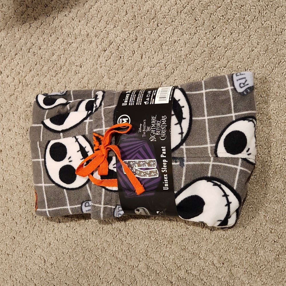 NEW Nightmare before Christmas Pajama bottoms. Unisex M = JACK SLEEP PANTS